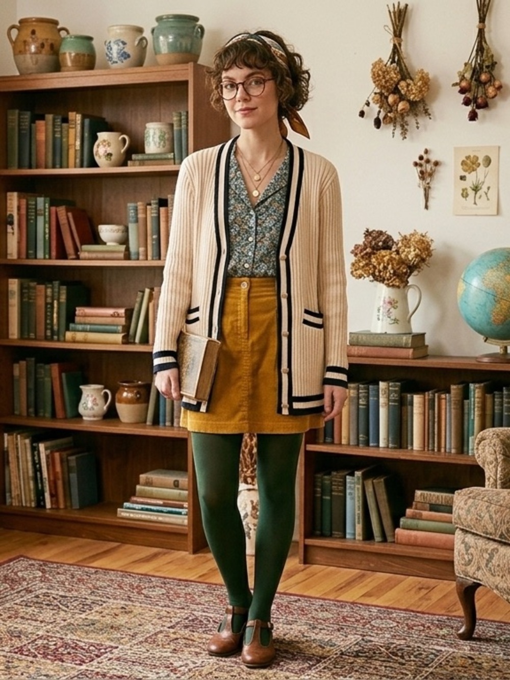 Cabi Varsity Cardigan 5458 Navy Striped Ribbed Cotton Sweater Gold Button XS - Picture 12 of 12